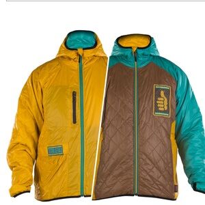 Men's Vibrant Yellow and Brown Ski Jacket
